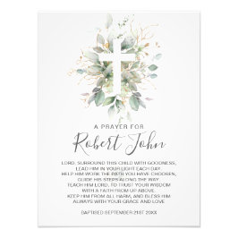 緑の葉の男女兼用バプテスマ祈りの言葉 フォトプリント           