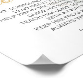 緑の葉の男女兼用バプテスマ祈りの言葉 ポスター (角)