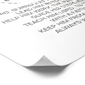 緑の葉の男女兼用バプテスマ祈りの言葉 ポスター (角)