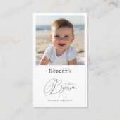 緑の葉の男女兼用バプテスマ祈りの言葉 名刺 (裏面)