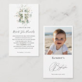 緑の葉の男女兼用バプテスマ祈りの言葉 名刺 (正面/裏面)