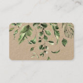 緑の葉の結婚ウェブサイトRSVPミニ 名刺 (裏面)