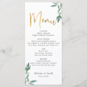 緑の葉の結婚フラットメニュー メニュー (正面)