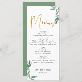 緑の葉の結婚フラットメニュー メニュー