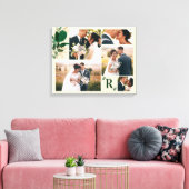 緑の葉の結婚式の日の写真集 キャンバスプリント (インサイチュ (リビング))