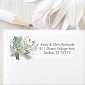 緑の葉の結婚戻りラベルのシール ラベル (インサイチュ)