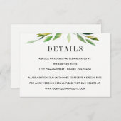 緑の葉の結婚詳細エンクロージャカード エンクロージャーカード (正面/裏面)