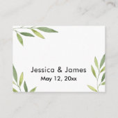 緑の葉の結婚詳細エンクロージャカード エンクロージャーカード (裏面)