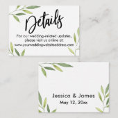 緑の葉の結婚詳細エンクロージャカード エンクロージャーカード (正面/裏面)