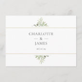 緑の葉の結婚詳細情報 エンクロージャーカード (裏面)