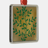 緑の葉の緑のオリーブの枝葉のデコール メタルオーナメント (右)