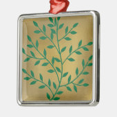 緑の葉の緑のオリーブの枝葉のデコール メタルオーナメント (左)