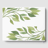 緑の葉の緑結婚のゲストブック ゲストブック (裏面)