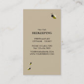 緑の葉の茶色のBeeehive及び蜂 名刺 (裏面)