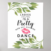 緑の葉の葉レディース結婚バスルーム徴候 ポスター (正面)