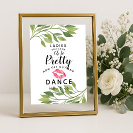 緑の葉の葉レディース結婚バスルーム徴候 ポスター