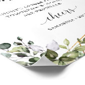 緑の葉の葉金ゴールドフレームが開いたバー標識 ポスター (角)