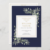 緑の葉の葬儀メモリアルの奉仕順 プログラム (正面/裏面)