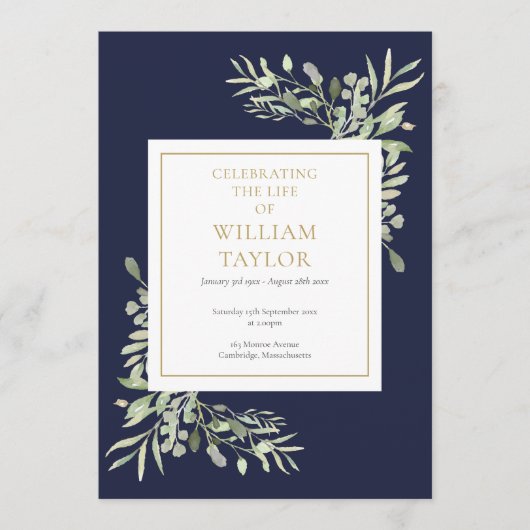 緑の葉の葬儀メモリアルの奉仕順 プログラム (正面)