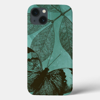 緑の葉の蝶 iPhone 13ケース