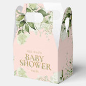 緑の葉の赤面ピンクの金ゴールド赤ちゃんシャワー フェイバーボックス (オープン)