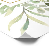 緑の葉の金ゴールドブライダルシャワーへようこそ ポスター (角)