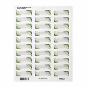 緑の葉の金ゴールドモダン差出人住所ラベル ラベル (フルシート)