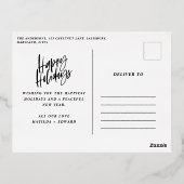 緑の葉の非エレガントフォトフォイルの休日のポスト 箔シーズンポストカード (裏面)