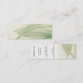 緑の葉の骨組しおり スキニー名刺 (正面/裏面)