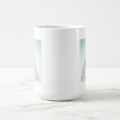 緑の葉の骨組 コーヒーマグカップ (中央)