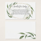 緑の葉のFrame Book Request for Baby Shower (正面&裏面)