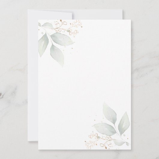 緑の葉はゲームの数を推測 招待状 (裏面)