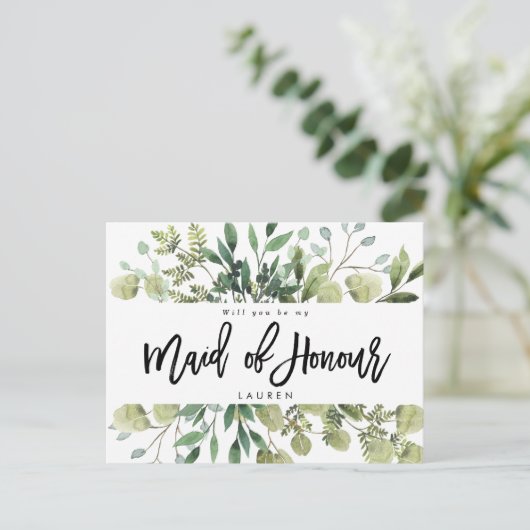 緑の葉はメイド・オブ・オーナー(花嫁付き添い人) 案内ポストカード (スタンド正面)
