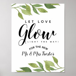 緑の葉は愛の輝く結婚披露宴 ポスター