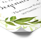 緑の葉は私たちの始まりの兆候へようこそ素朴。 ポスター (角)