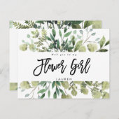 緑の葉は私の花ガールカード 案内ポストカード (正面/裏面)