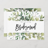 緑の葉は私の花嫁カード 案内ポストカード (正面/裏面)