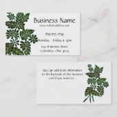 緑の葉または花のエレガントな名刺 名刺 (正面/裏面)