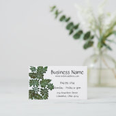 緑の葉または花のエレガントな名刺 名刺 (スタンド正面)