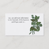 緑の葉または花のエレガントな名刺 名刺 (裏面)