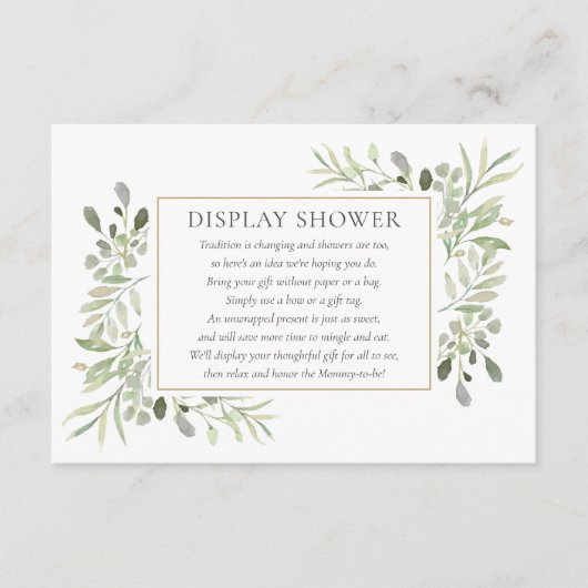 緑の葉をシャワーで表示 エンクロージャーカード (正面)