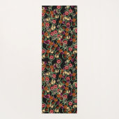 緑の葉を持つ明るい花柄 ヨガマット (裏面)