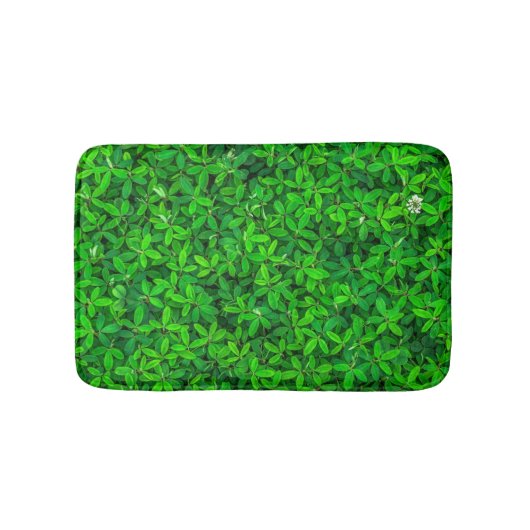 緑の葉を持つ植物のテクスチャ バスマット (正面)