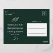 緑の葉アーチガーランドフォトバラ金ゴールド 箔シーズンポストカード (裏面)