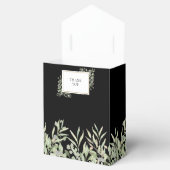 緑の葉エレガント黒結婚式の引き出物箱 フェイバーボックス (オープン)