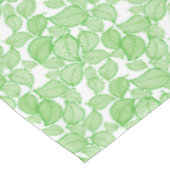 緑の葉オンホワイトテーブルクロス テーブルクロス (アングル)