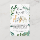 緑の葉サファリ動物のブックリクエストの挿入 名刺 (正面)