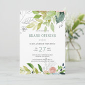 緑の葉シックな美しいサロングランドオープン 招待状 (スタンド正面)