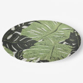 緑の葉ジャングのはっきりしたとモダン、 ペーパープレート (アングル)