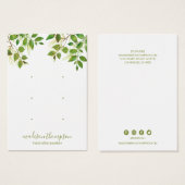 緑の葉ジュエリー3穴のイヤリングディスプレイ (正面&裏面)